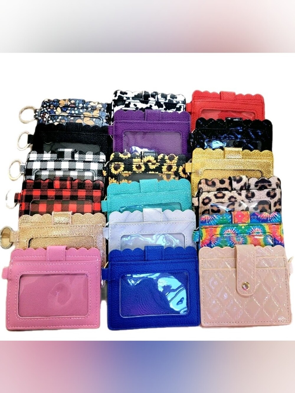 Assorted Scalloped Card Wallets - Multicolor
